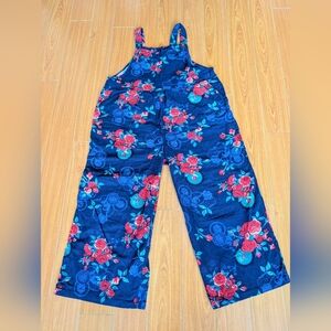 Floral Linen Blue Jumpsuit